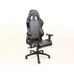 Siege baquet de bureau liverpool en simili cuir noir inclinable avec accoudoir