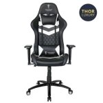 Si�ge gaming - berserker gaming - thor luxury black white - simili cuir - accoudoirs 4d - poids max 150 ...