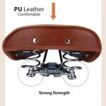 Si�ge de v�lo marron selle de v�lo en cuir pu hommes confortables r�glables pour v�los de montagne pour ...