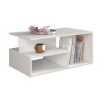 Sienne - table basse contemporaine salon / bureau avec niches 90x51x43 - style scandinave dcor - rangement ...