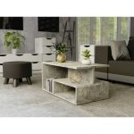 Sienne - table basse - style industriel - imitation béton - 90x51x43 cm - table à café Sienne - table basse - style industriel - imitation béton - 90x51x43 cm - table à café