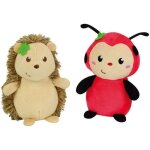 Silence ca pousse lot de 2 pots du jardinier avec peluches + / - 13 cm�: coccinelle et h�risson