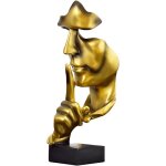Silence is golden sculpture moderne minimaliste abstraite artisanat visage cass� penseur cr�atif ornement ...