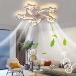 Silencieux ventilateur de plafond avec telecommande et lumiere moderne led ventilateur dimmable plafonnier ...