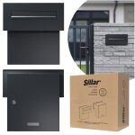 Sillar sil707 - bo�te aux lettres anthracite - traversante - � encastrer dans le mur -