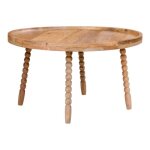 Simbal - table basse ronde �60cm manguier massif