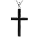 Collier croix en argent 925 pour femme - charm pendentif bijoux homme - 3bcgve