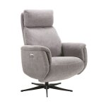 Sintra - fauteuil relax electrique tissu gris clair chin