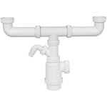 Siphon - edm - double bouteille extensible - prise lave - vaisselle - plastique pvc - �vier