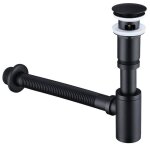 Siphon de lavabo avec bonde 1 / 4 x 30mm - homelody - universel - noir mat Siphon de lavabo avec bonde 1 / 4 x 30mm - homelody - universel - noir mat