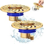 Siphon de sol anti odeurs 32 - 50mm laiton bonde douche filtre cheveux douche + bouchon de vidange anti ...