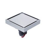 Siphon de sol anti - odeur - mlbq - grand d�placement - chrom� - rang�e droite noire - structure amovible ...