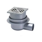 Siphon de sol - dn50 - sortie latrale - grille en acier inoxydable - 08 l / s