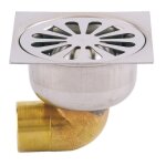 Siphon de sol grille inox sortie horizontale 100x100mm d90mm - valentin - 00 460100 000 00