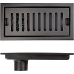 Siphon de sol rectanglewovte 20  10 cm drain de sol prolong en inox noir avec filtre drain de douche ...