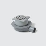Kessel - siphon de sol ultra plat 54 avec grille et membrane dtanchit