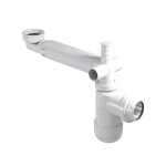 Siphon t�lescopique - deconation - 20 - 30cm - plastique blanc - gain de place - installation sous meuble ...