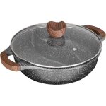 Sitram 716948 sauteuse 2 compartiments �28 cm fonte daluminium anti - adh�sive effet pierre sans pfoa ...