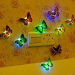 Six adorables veilleuses papillon aux couleurs changeantes. id�ales comme veilleuses d�corations de bureau ...