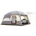 Tente familiale avec tapis de sol cousu - skandika tonsberg 5 protect - 5 personnes - 420 x 300 cm - ...