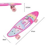 Skateboard complet - roues en pu flash - rose - pour enfant Skateboard complet - roues en pu flash - rose - pour enfant