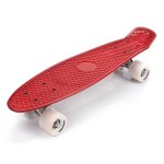 Skateboard enfant meteor - panneau r�tro - antid�rapant - rouge fonc� / blanc