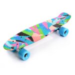 Skateboard enfant multikolor - panneau r�tro - antid�rapant - couleurs