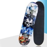 Skateboard - bleu - 4 roues - 150 kg - rable + support en aluminium mouette + roue silencieuse en pu ...