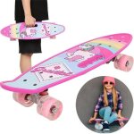Skateboard avec roues clignotantes pour dbutants - 59x15x11cm