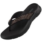 Skechers sandales entredoigts pour femme 140184 - bbk noir