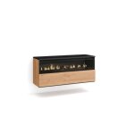 Chemine lectrique led, 102x45x35cm, 1 ouverture, 1 porte, suspendu, mural, chne et noir, rf2320