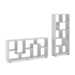 Skraut home - tagre murale de rangement pour livres bibliothque salon sjour blanche montage horizontal ...