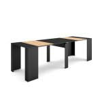 Skraut home - table console extensible - 260 - 12 personnes - noir et chne