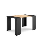 Skraut home - table console extensible - noir et chêne - pour 6 personnes - 140 cm Skraut home - table console extensible - noir et chêne - pour 6 personnes - 140 cm