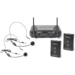 Micro sans fil vhf 2 canaux skytec stwm712h avec serre - tte et 2 metteurs