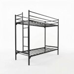 Sleivant lits superpos�s en m�tal avec sommiers 90x190 cmnoir