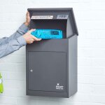 Smart parcel box? - bote aux lettres murale - boite  colis - gris fonc - acier - extrieur