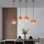 Snogold lot de 4 suspension industriel r�tro vintage lustre abat - jour en verre et imitation bois e27 ...