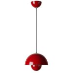 Snogold suspension luminaire led lustre salon moderne cr�ativit� abat - jour en m�tal rouge plafonnier ...