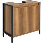 Meuble sous - lavabo meuble sous vasque sobuy bzr63 - pf - 2 tages et 2 portes style industriel - l60 ...