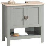 Meuble sous lavabo vasque housse sobuy bzr69 - ii - hg - 2 portes et 1 compartiment ouvert, 60 x 30 x ...