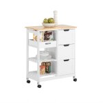 Sobuy fkw79 - w chariot de service desserte de cuisine  roulettes table roulante meuble de rangement ...