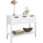 Sobuy fsb51 - w table console avec 3 tiroirs et 1 étagère, pour entrée, chambre, salon, coiffeuse, blanc, ... Sobuy fsb51 - w table console avec 3 tiroirs et 1 étagère, pour entrée, chambre, salon, coiffeuse, blanc, ...