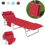 Sobuy ogs35 - r bain de soleil transat de jardin chaise longue pliant chaise de camping inclinable, ...