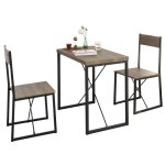 Sobuy ogt19 - n set de 1 table + 2 chaises table  manger table de cuisine ensemble table de balcon ...
