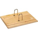 Socle éphéméride en bois blanc vernis avec arceaux métal Socle éphéméride en bois blanc vernis avec arceaux métal