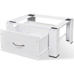 Socle pour machine  laver - duokon - blanc - tiroir de rangement - antidrapant - capacit 100 kg