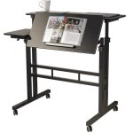 Sogeshome bureau assis - debout informatique roulant dordinateur hauteur réglable 67 - 115cm multifonctionnel ... Sogeshome bureau assis - debout informatique roulant dordinateur hauteur réglable 67 - 115cm multifonctionnel ...