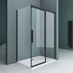 Sogood cabine de douche transparent noir 80x100 paroi de douche avec porte coulissante verre de s�curit� ...