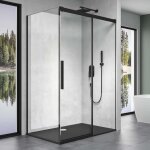 Sogood cabine de douche transparent noir 80x110 paroi de douche avec porte coulissante verre de sécurité ... Sogood cabine de douche transparent noir 80x110 paroi de douche avec porte coulissante verre de sécurité ...